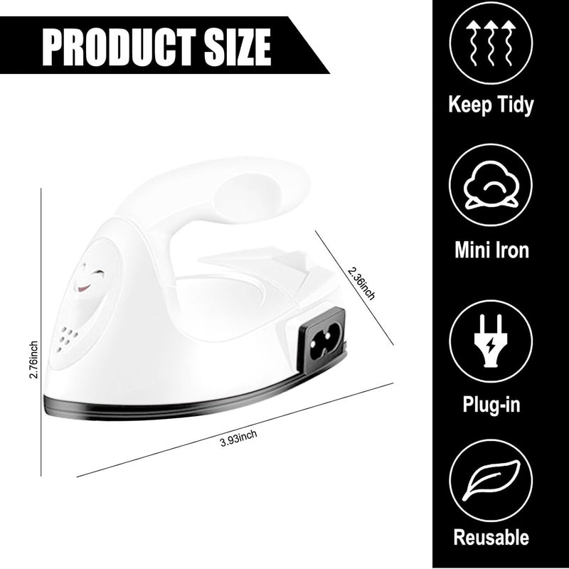 Sagsro Mini Craft Iron Mini Iron Press,Mini Heat Press Machine for T Shirts Shoes and Hats Small Heat Transfer Vinyl Projects,Portable Travel Irons Mini Heat Press Crafting Craft Clothes (White) - Image 2